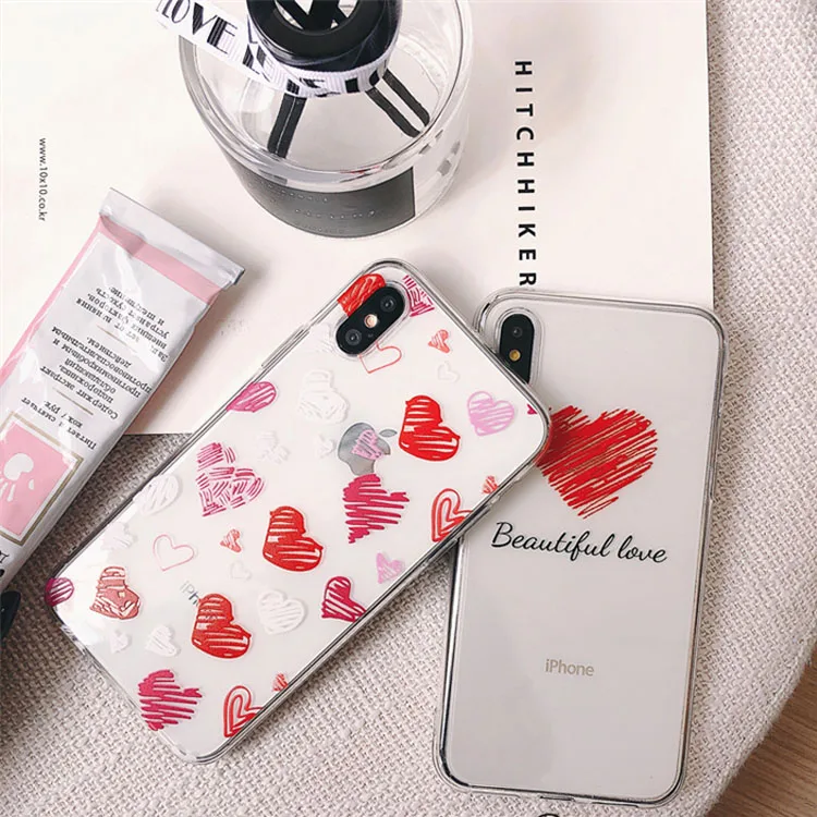 Новый прозрачный мягкий чехол Love из ТПУ для iPhone 6 6s 7 8 Plus XS MAX XR сверхтонкий