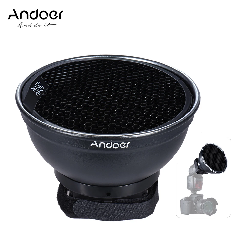 Andoer 5.9" (15cm) Silver Beauty Dish Diffuser Honeycomb for Neewer Canon Nikon Photography On-camera Flash Speedlite Speedlight 
Andoer 5.9" (15cm) Silver Beauty Dish Diffuser Honeycomb for Neewer Canon Nikon Photography On-camera Flash Speedlite Speedlight