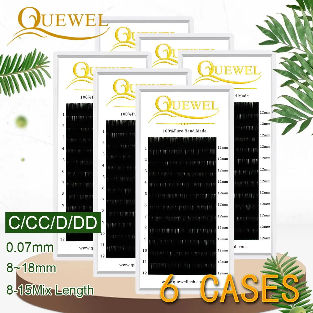 Quewel Wholesale Lashes Professional Eyelash Extensions False Natural Curl Matte Black Thickness 0.07mm Thick Soft Lash Hot Sale
Quewel Wholesale Lashes Professional Eyelash Extensions False Natural Curl Matte Black Thickness 0.07mm Thick Soft Lash Hot Sale