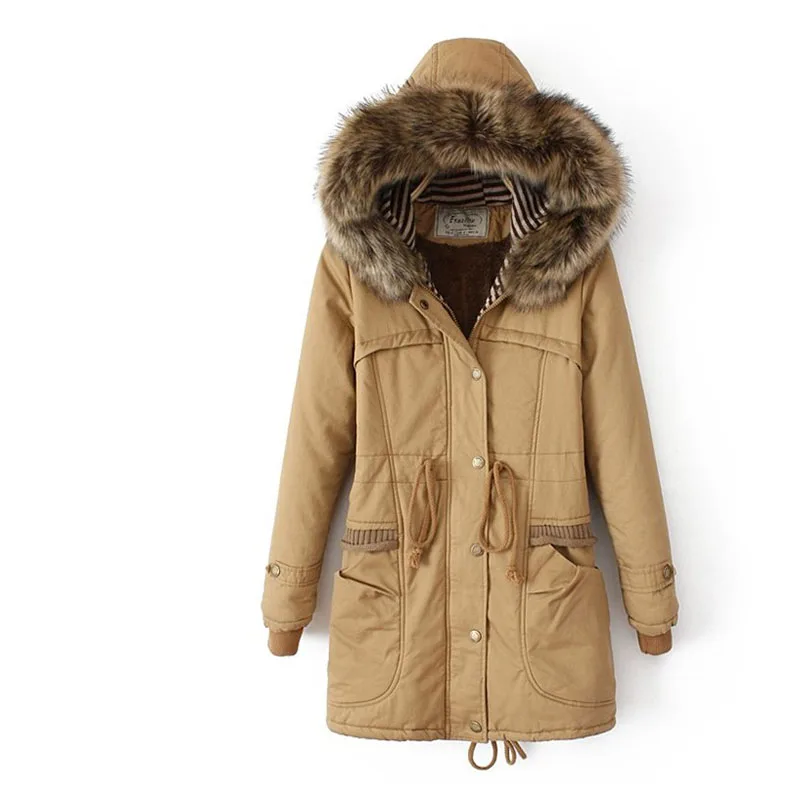Winter Warm Women Black Hooded Faux Fur Coat Jacket Fashion Army Green Slim Liner Cotton Coat Dropshipping Coats AA-038
Winter Warm Women Black Hooded Faux Fur Coat Jacket Fashion Army Green Slim Liner Cotton Coat Dropshipping Coats AA-038