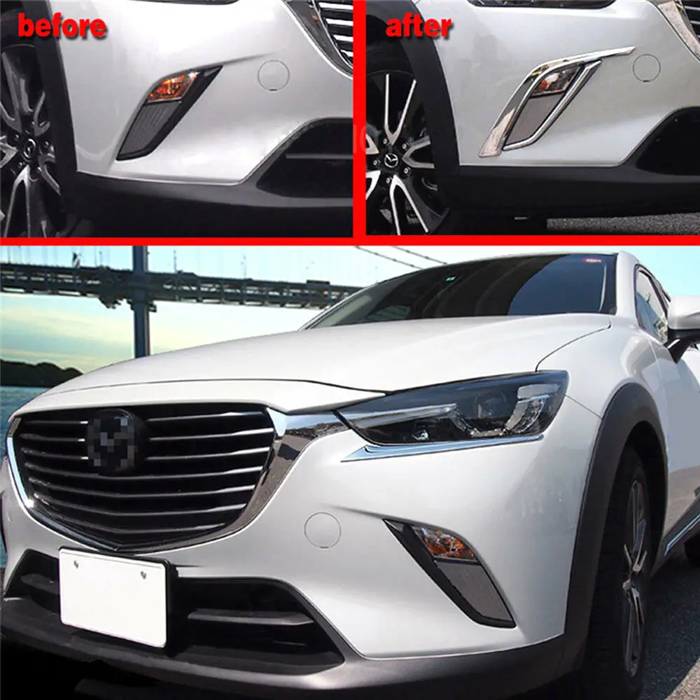 BBQ @ FUKA для Mazda CX-3 CX3 2016-2019 хром ABS передняя противотуманная фара крышка бровей