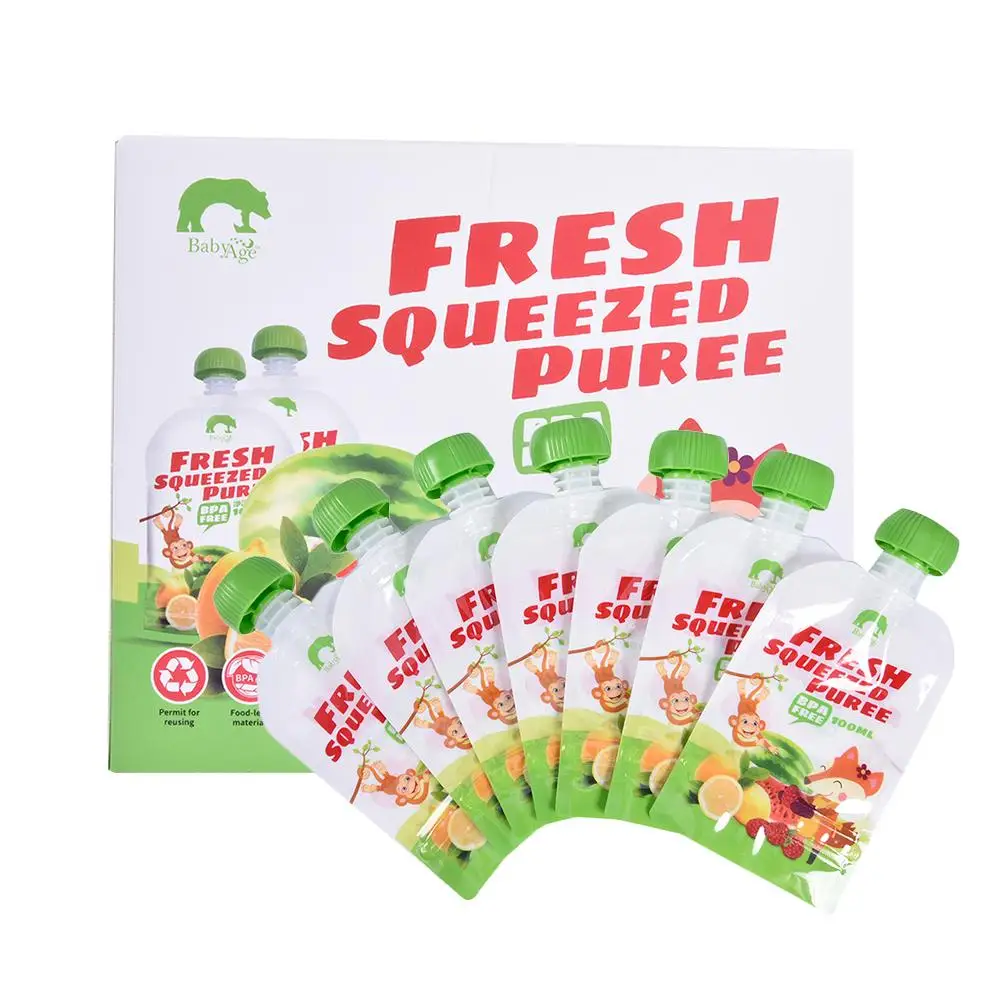 8 Pack/set Baby многоразовый Еда дополнение сумка домашняя пюре целлюлозно для