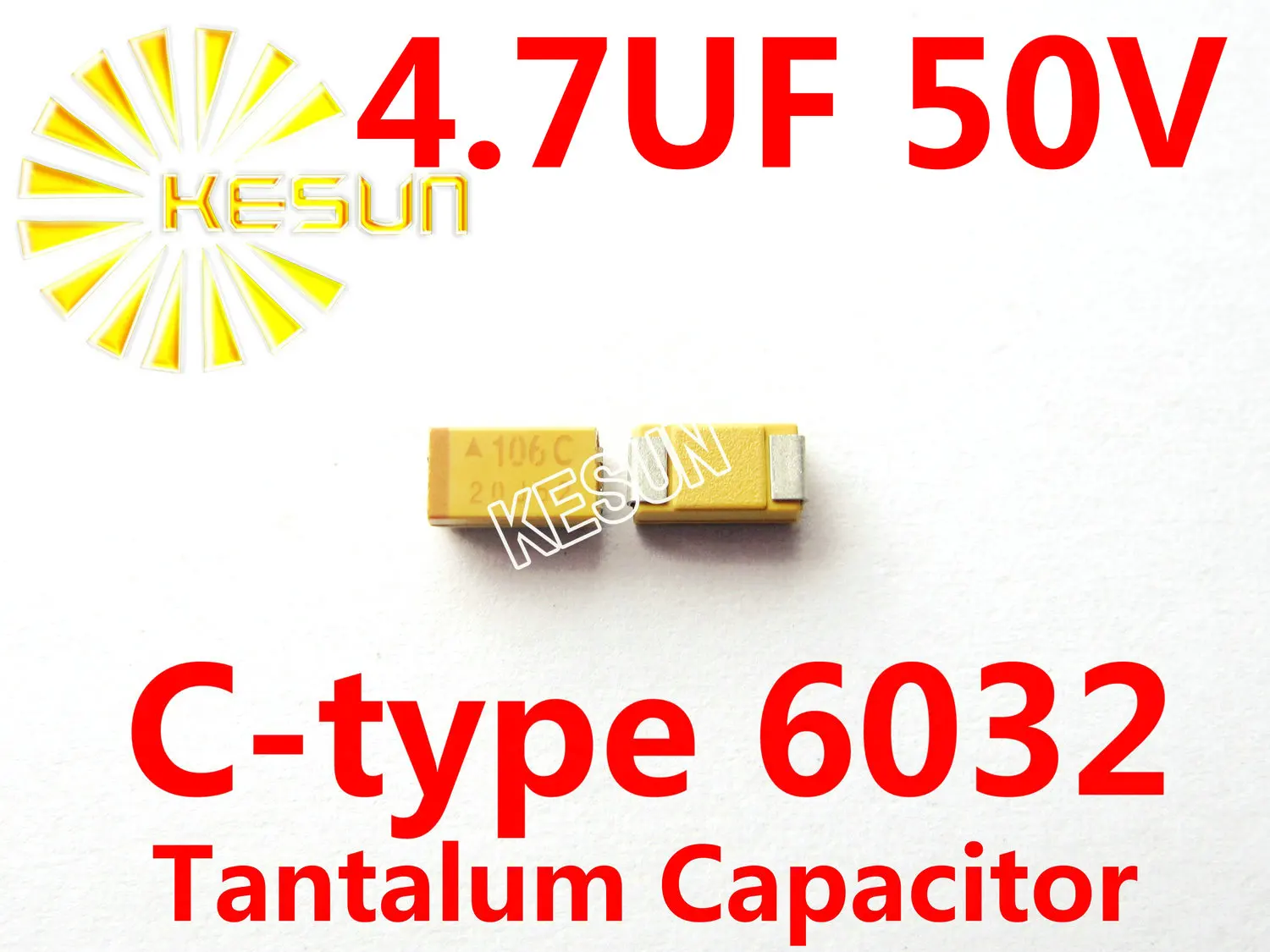 4.7UF 50V C type 2312 6032 475T SMD Tantalum Capacitor TAJC475K050RNJ x100PCS Free Shipping
4.7UF 50V C type 2312 6032 475T SMD Tantalum Capacitor TAJC475K050RNJ x100PCS Free Shipping