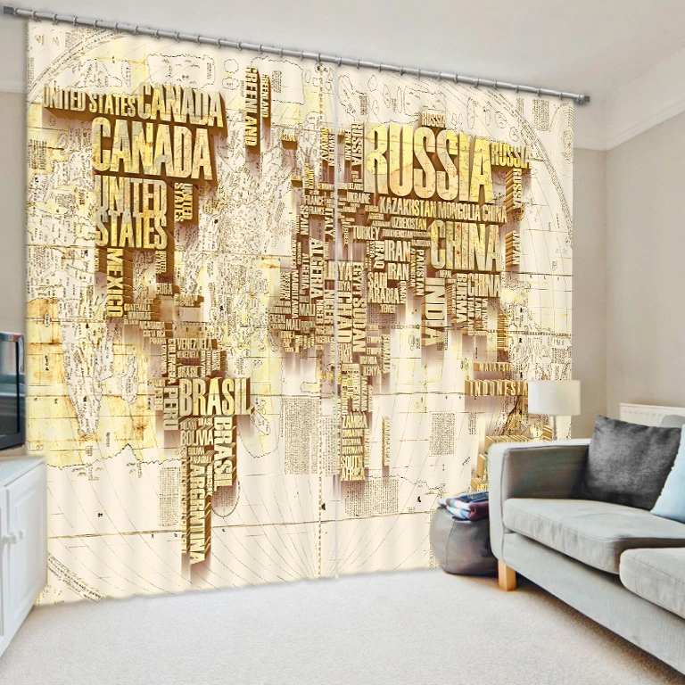 World Map Curtain Fabric 3D Curtains for Living Room Sunshade Window Curtains
World Map Curtain Fabric 3D Curtains for Living Room Sunshade Window Curtains