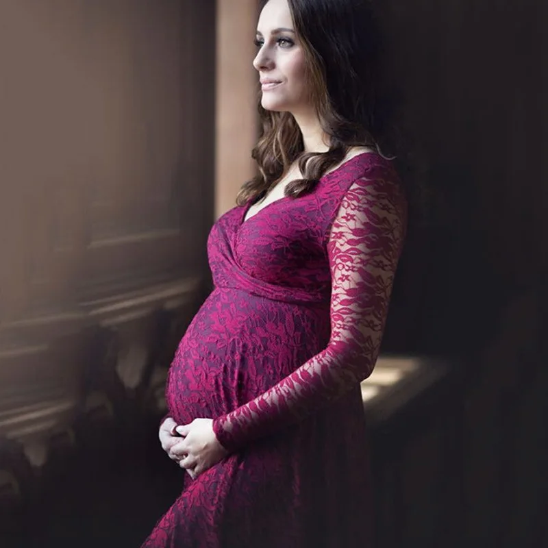 Maternity Clothings Dress Lace Long Sleeve Pregnant Woman Long Clothes Europe and America Large Dress Evening Dresses
Maternity Clothings Dress Lace Long Sleeve Pregnant Woman Long Clothes Europe and America Large Dress Evening Dresses