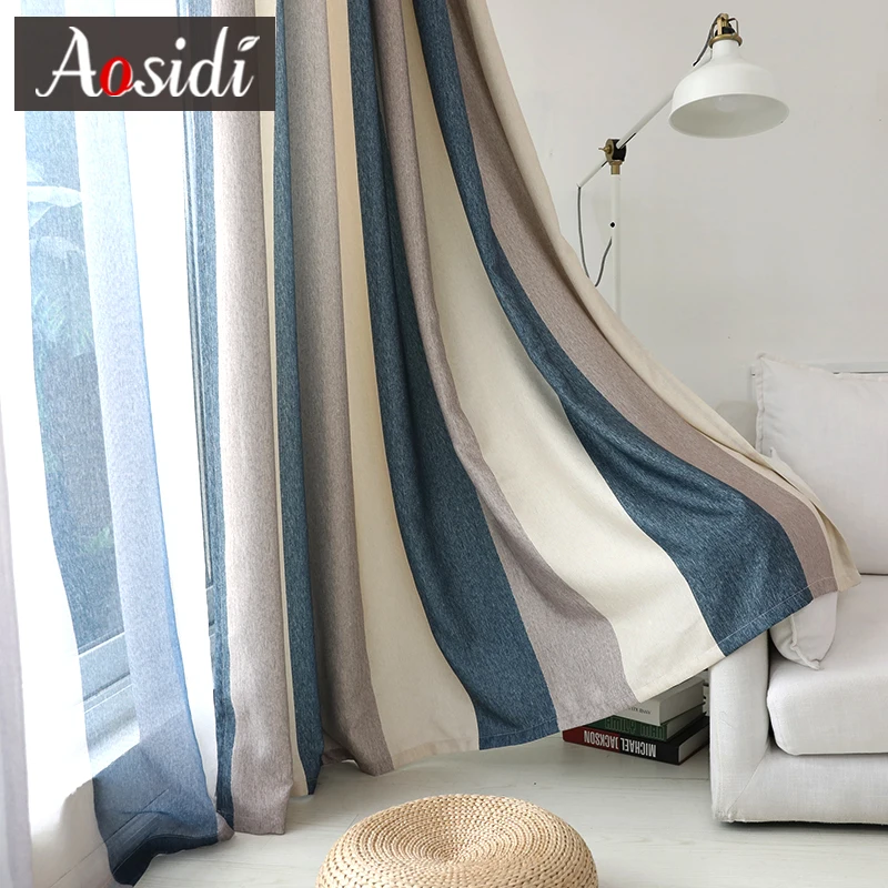 Blue striped blackout curtains for living room Brown Mediterranean curtain for bedroom window luxury organza shading blins
Blue striped blackout curtains for living room Brown Mediterranean curtain for bedroom window luxury organza shading blins