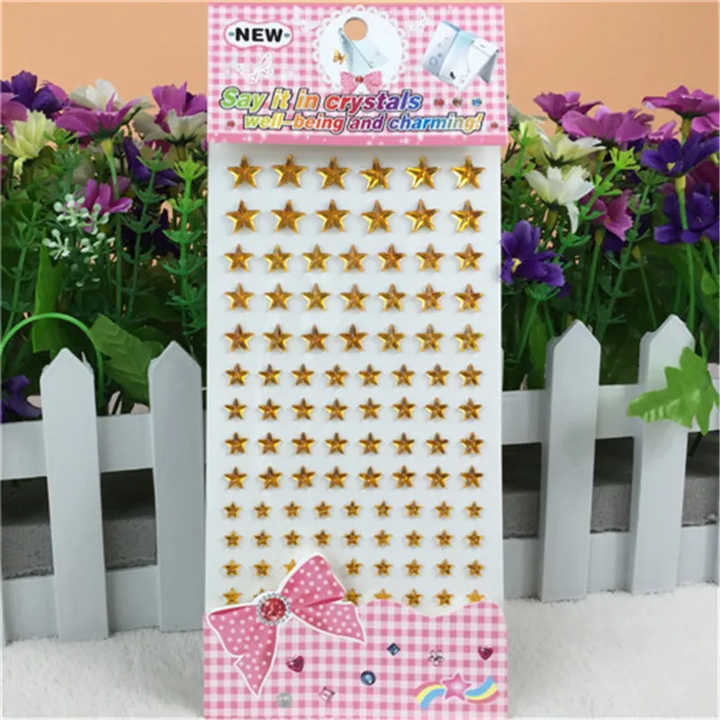 Scrapbook stickers Crystal Acrylic golden Five-pointed star Stickers Kids Toys Self Adhesive 3d Children gift Crafts Sticker
Scrapbook stickers Crystal Acrylic golden Five-pointed star Stickers Kids Toys Self Adhesive 3d Children gift Crafts Sticker