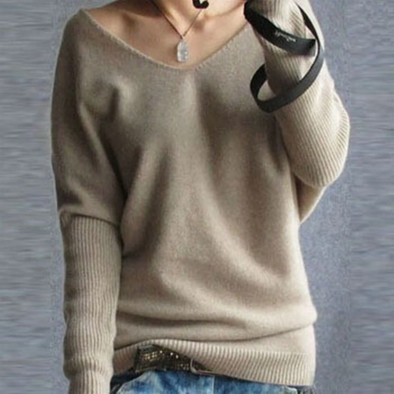 2020 Autumn Sweater Women Jumper V-neck Batwing Long Sleeve Casual Loose Cashmere Sweater Female Knitted Pullovers Basic Tops
2020 Autumn Sweater Women Jumper V-neck Batwing Long Sleeve Casual Loose Cashmere Sweater Female Knitted Pullovers Basic Tops