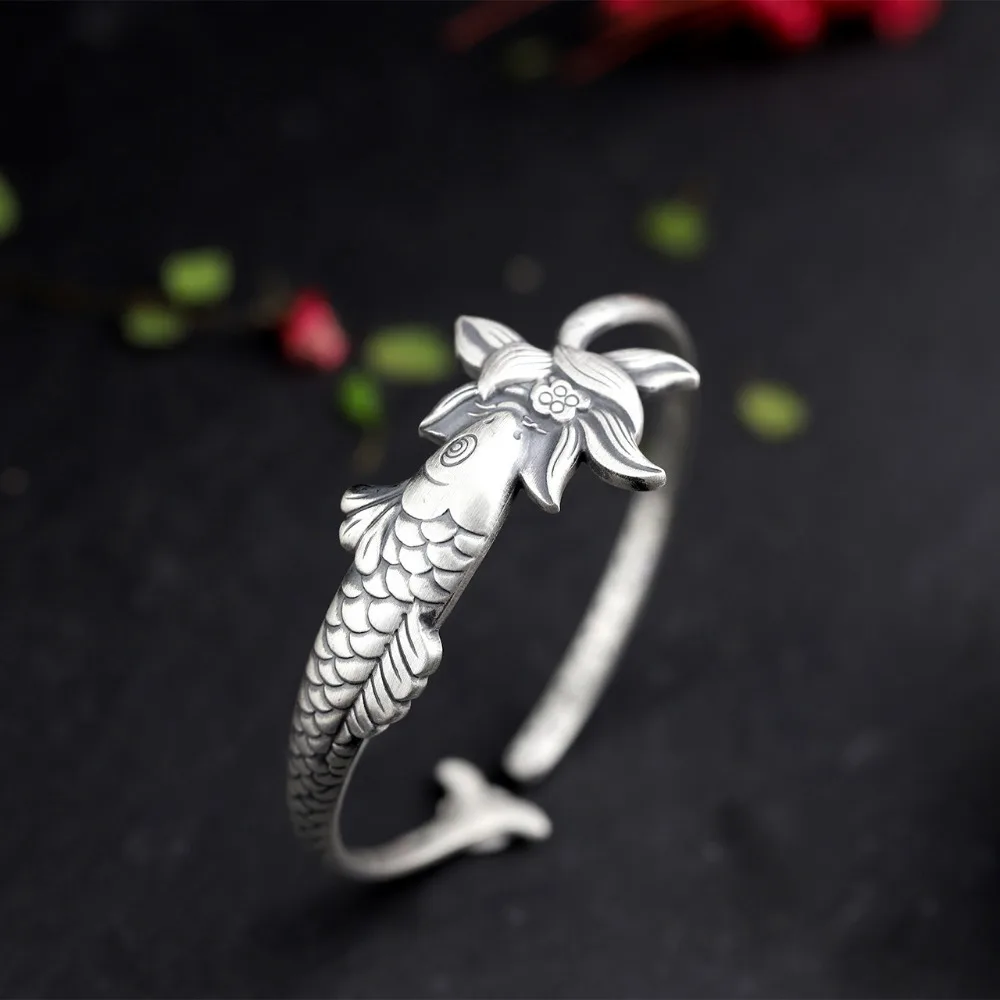 KJJEAXCMY S999 wholesale silver jewelry wholesale silver Seiko carp playing lotus open Bracelet
KJJEAXCMY S999 wholesale silver jewelry wholesale silver Seiko carp playing lotus open Bracelet