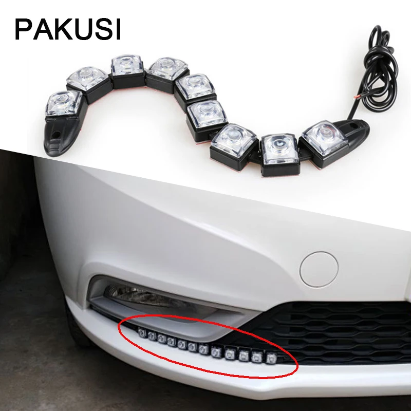 PAKUSI Новый 1 комплект DRL противотуманная фара лампа Автомобильные светодиодные