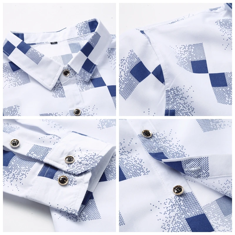 JZ CHIEF Mens Button Down Shirt Long Sleeve Print Plaid Dress Shirt Slim Fit Business Casual Blouse Autumn Polyester Shirt Large
JZ CHIEF Mens Button Down Shirt Long Sleeve Print Plaid Dress Shirt Slim Fit Business Casual Blouse Autumn Polyester Shirt Large