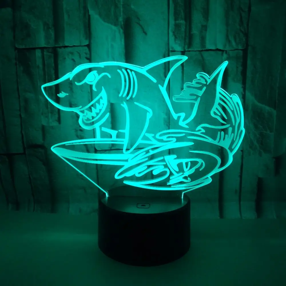 Remote 3D LED USB Fashion Sea Jump Shark Home Decorative Bedroom Night Light Multicolor Lamp Kid's Toys Lighting Cable
Remote 3D LED USB Fashion Sea Jump Shark Home Decorative Bedroom Night Light Multicolor Lamp Kid's Toys Lighting Cable