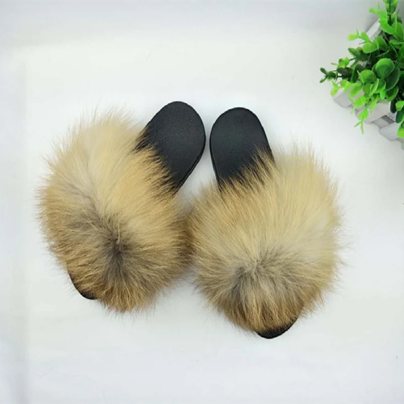 Hot style fox fur slippers 1 - word slipper non - slip fur beach shoes Korean version of fur wear home shoes
Hot style fox fur slippers 1 - word slipper non - slip fur beach shoes Korean version of fur wear home shoes