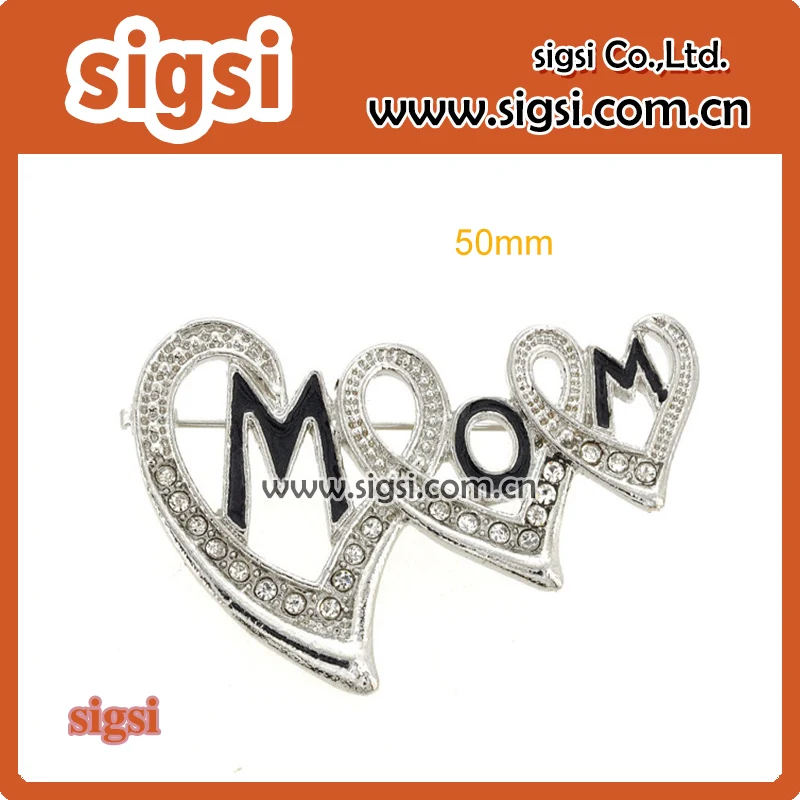 High quality silver three heart shape MOM rhinestone brooch pin for Mother's Day gift
High quality silver three heart shape MOM rhinestone brooch pin for Mother's Day gift