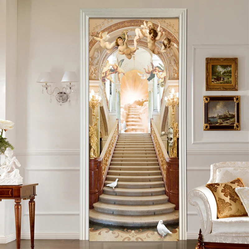 Home Decoration Door Sticker 3D Angel Ladder European Style Wallpaper Living Room Kids Bedroom Vinyl Waterproof Door Decal Mural
Home Decoration Door Sticker 3D Angel Ladder European Style Wallpaper Living Room Kids Bedroom Vinyl Waterproof Door Decal Mural