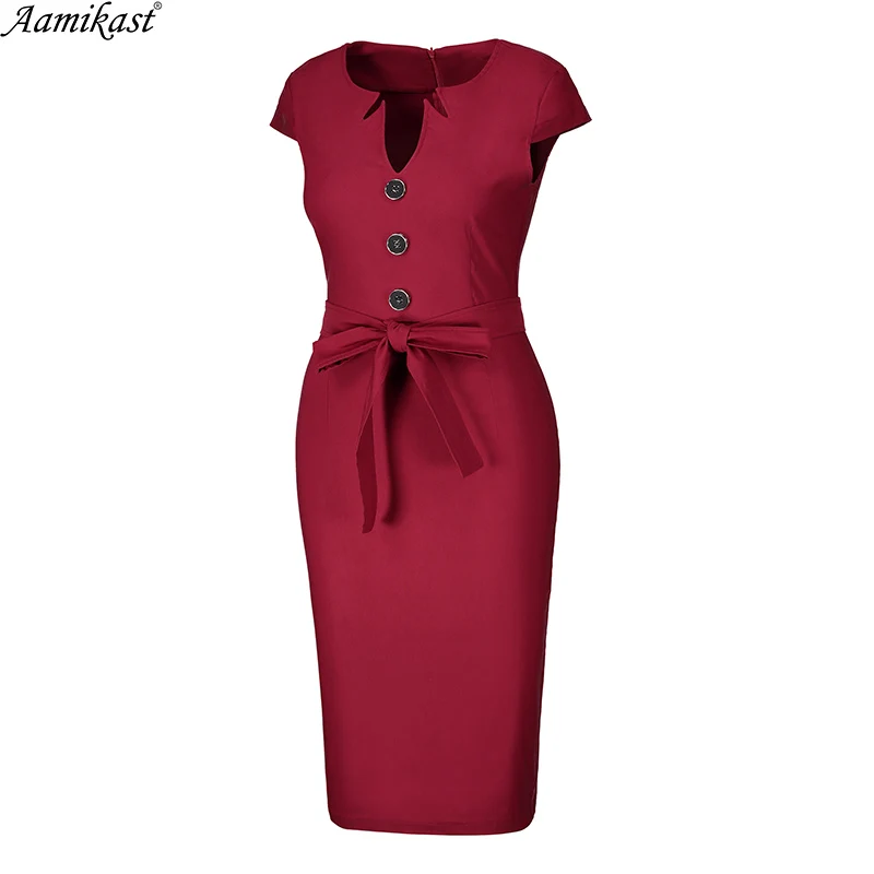 Aamikast Womens Sexy Elegant Summer Vintage Belted Button Tunic Slim Casual Party Fitted Sheath Pencil Bodycon Dress
Aamikast Womens Sexy Elegant Summer Vintage Belted Button Tunic Slim Casual Party Fitted Sheath Pencil Bodycon Dress