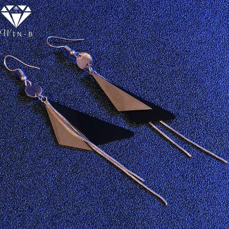 WIN-B Fashion Long chain Korea Style Earrings Titanium Steel Triangle Shape Drop Pendant Stainless Steel Earrings Girl Gift
WIN-B Fashion Long chain Korea Style Earrings Titanium Steel Triangle Shape Drop Pendant Stainless Steel Earrings Girl Gift