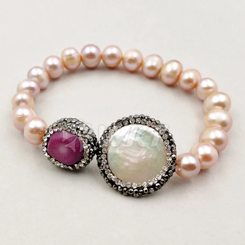WT-RB014 Wholesale Custom Sparkly Cubic Zircon Paved Pearls Bracelets Flexiable Pearl Beads Lady Bracelet For Friends Gift
WT-RB014 Wholesale Custom Sparkly Cubic Zircon Paved Pearls Bracelets Flexiable Pearl Beads Lady Bracelet For Friends Gift