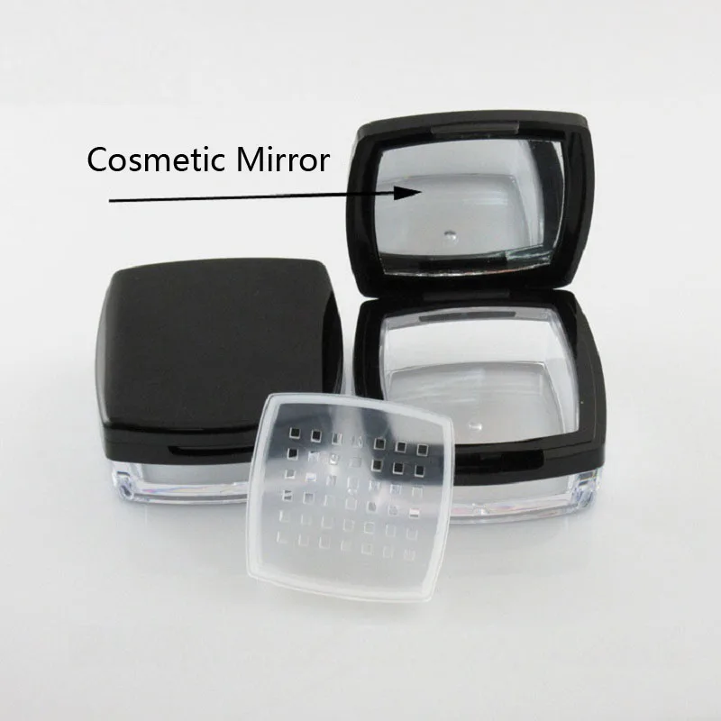 10G Refillable Cosmetic Container Bright Black Square Face Powder Packaging Empty Sifter Loose Powder Jar with Mirror
10G Refillable Cosmetic Container Bright Black Square Face Powder Packaging Empty Sifter Loose Powder Jar with Mirror