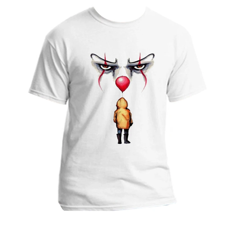 Новинка Мужская футболка Pennywise с героями фильма IT Хэллоуин топы изображением