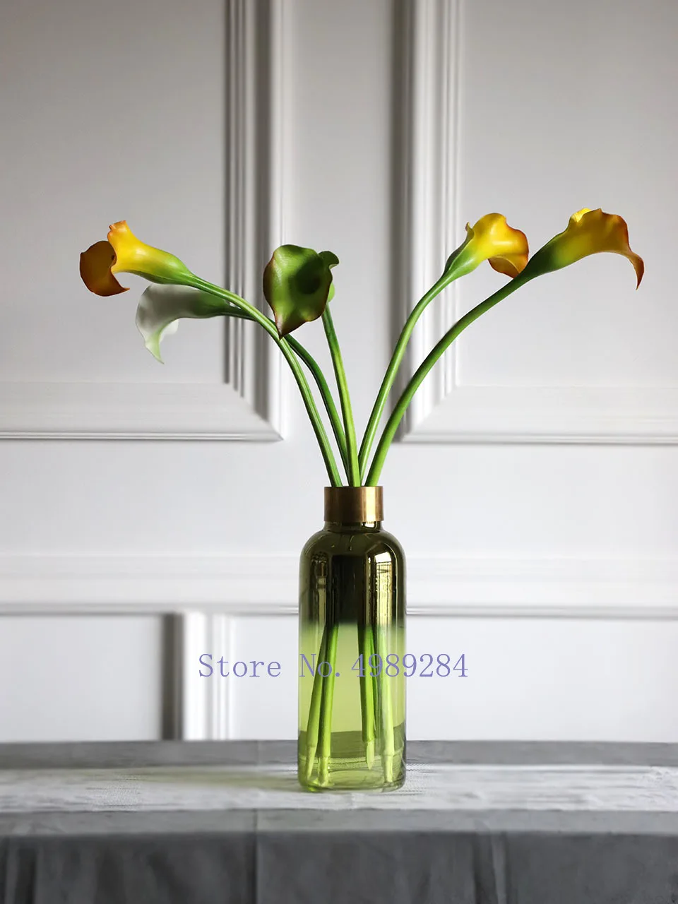 Nordic metal glass vase green Gold Modern home Hydroponics Flower arrangement Decorative accessories Desktop decorations | Дом и