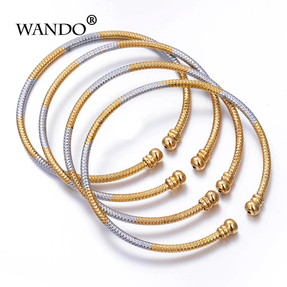 WANDO 4pcs/lot gold color Bangles For Women Girl Jewelry Engraving bangle Cuff Couple Pure Open Bracelet Women gift B160
WANDO 4pcs/lot gold color Bangles For Women Girl Jewelry Engraving bangle Cuff Couple Pure Open Bracelet Women gift B160
