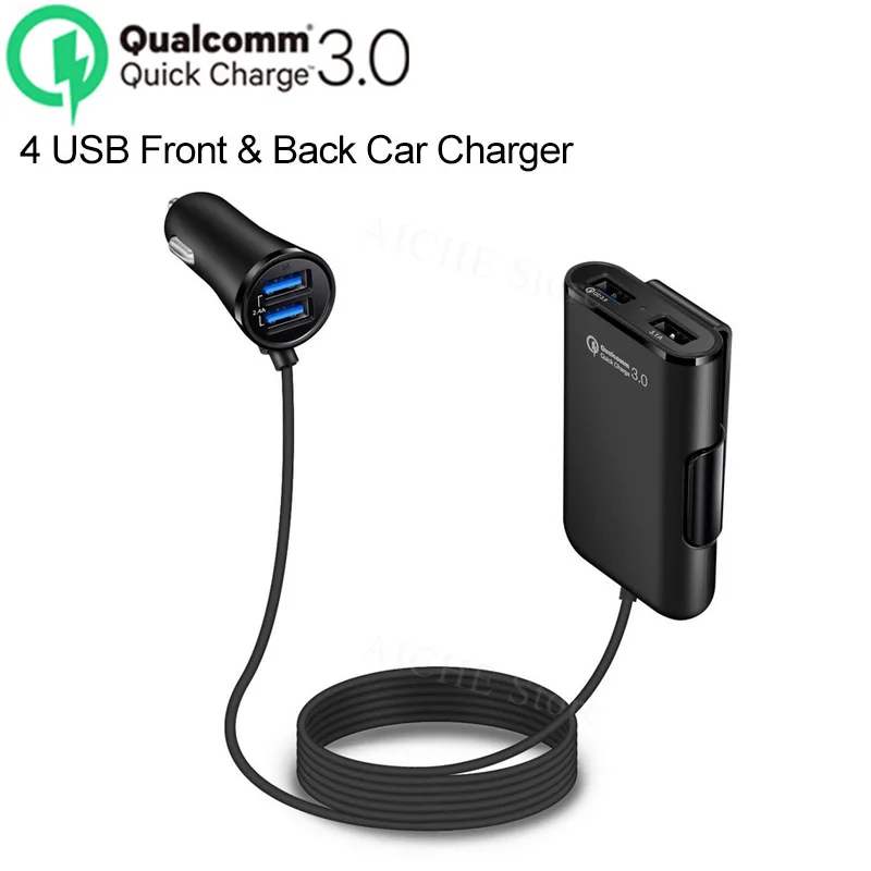 4 порта QC 3 0 USB быстрые автомобильные наклейки для зарядного устройства