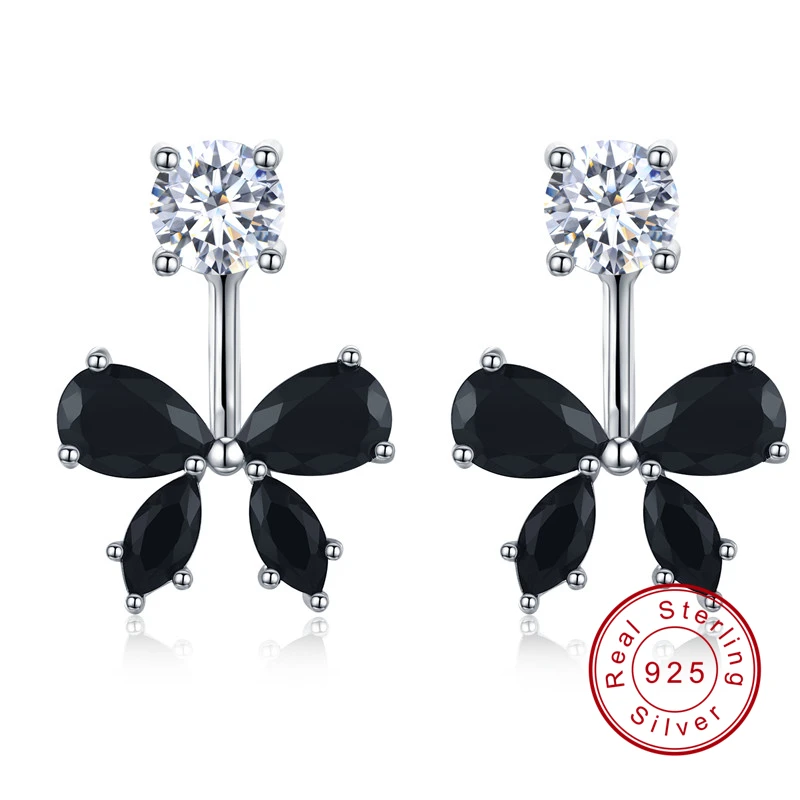 Romantic 925 Sterling Silver Butterfly Black Spinel Trendy Engagement Earrings for Women Fine Jewelry oorbellen Bijoux I046
Romantic 925 Sterling Silver Butterfly Black Spinel Trendy Engagement Earrings for Women Fine Jewelry oorbellen Bijoux I046