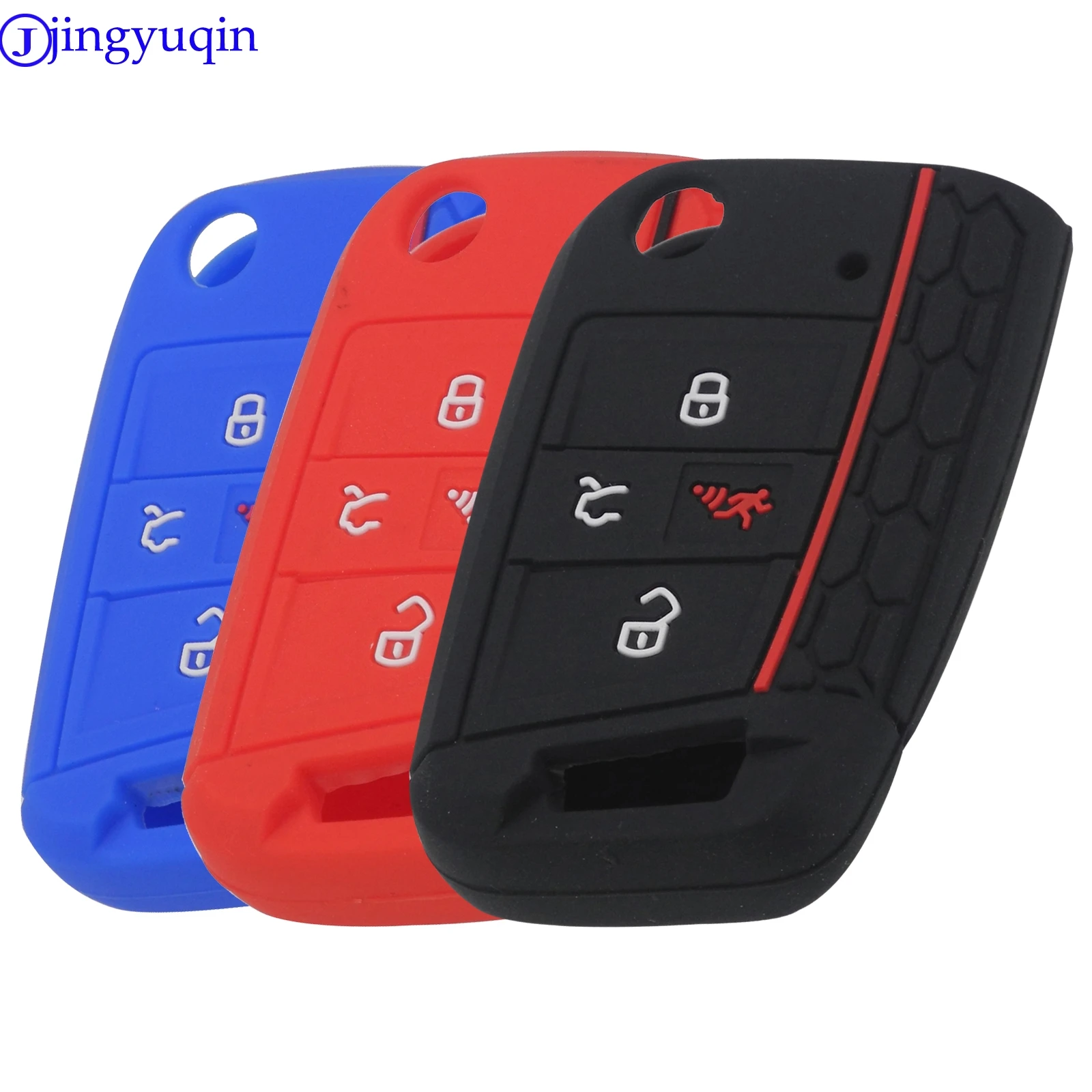 Jingyuqin 4 кнопки Flid Key силиконовый чехол Fob для VW Polo 2016 2017 Golf 7 MK7 Skoda Octavia Combi A7|fob cover|silicone