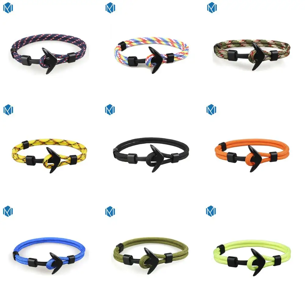 Фото Новое поступление 2020 одноцветные браслеты с якорем мужской - купить