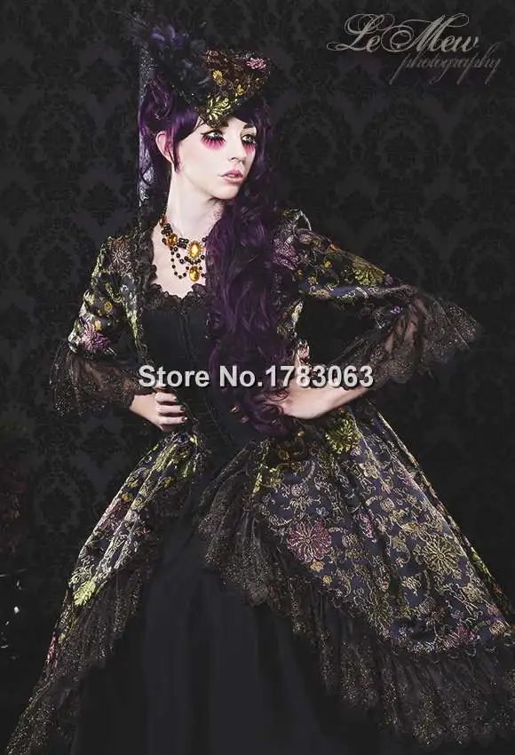 Black/Gold Brocade Gothic Antoinette Gown Limited Edition/Southern Belle Gown Reenactment Theater Costume
Black/Gold Brocade Gothic Antoinette Gown Limited Edition/Southern Belle Gown Reenactment Theater Costume