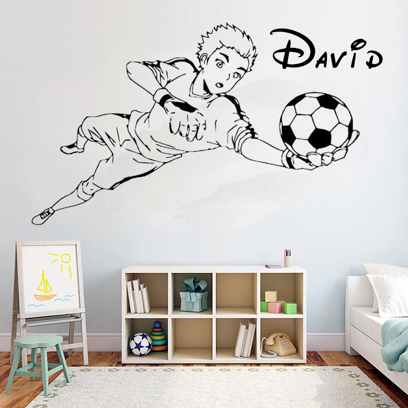 Фото Футбол вратарь виниловая наклейка на стену индивидуальные спальня футболист