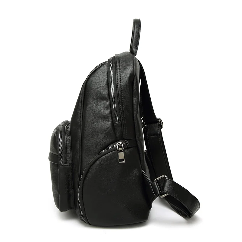AIDOUDOU Mochila De Couro Sac A Dos Noir Femme Bagpack Women Leather Backpack Fashion Sheepskin +PU Solid Bag Student Travel | Багаж и