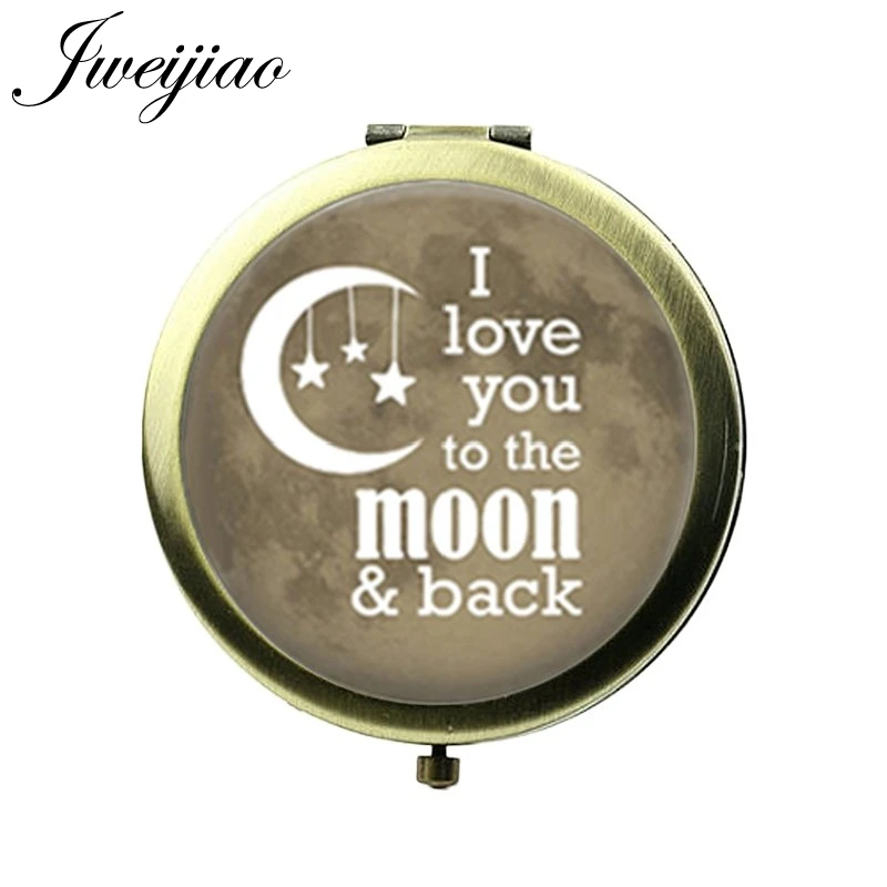 JWEIJIAO карманное зеркало с надписью I Love you to the moon and back высококачественные