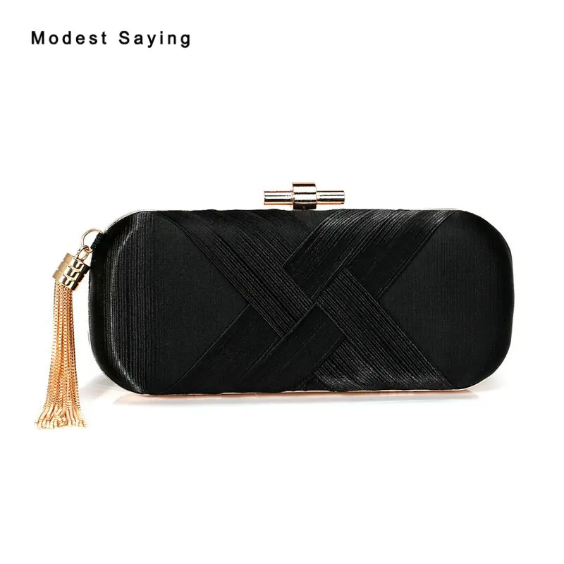 Elegant Black Bandage Wedding Party Handbags 2018 with Tassel Formal Shoulder Bags Prom Evening Purse Clutch Bags Crossbody Bags
Elegant Black Bandage Wedding Party Handbags 2018 with Tassel Formal Shoulder Bags Prom Evening Purse Clutch Bags Crossbody Bags
