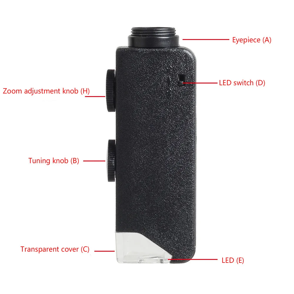 Portable Microscope 100x High Power Magnifier LED Light Purple Check Money Jewelery Identification Optical Mobile Phone Lens
Portable Microscope 100x High Power Magnifier LED Light Purple Check Money Jewelery Identification Optical Mobile Phone Lens