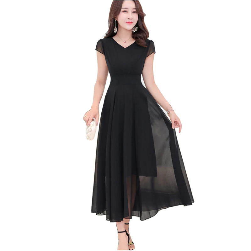 New Plus Size Women Vintage Robe Summer Dresses Solid Short Sleeve V-neck Silm Fashion Grace Women A-line Chiffon Dress Vestidos
New Plus Size Women Vintage Robe Summer Dresses Solid Short Sleeve V-neck Silm Fashion Grace Women A-line Chiffon Dress Vestidos