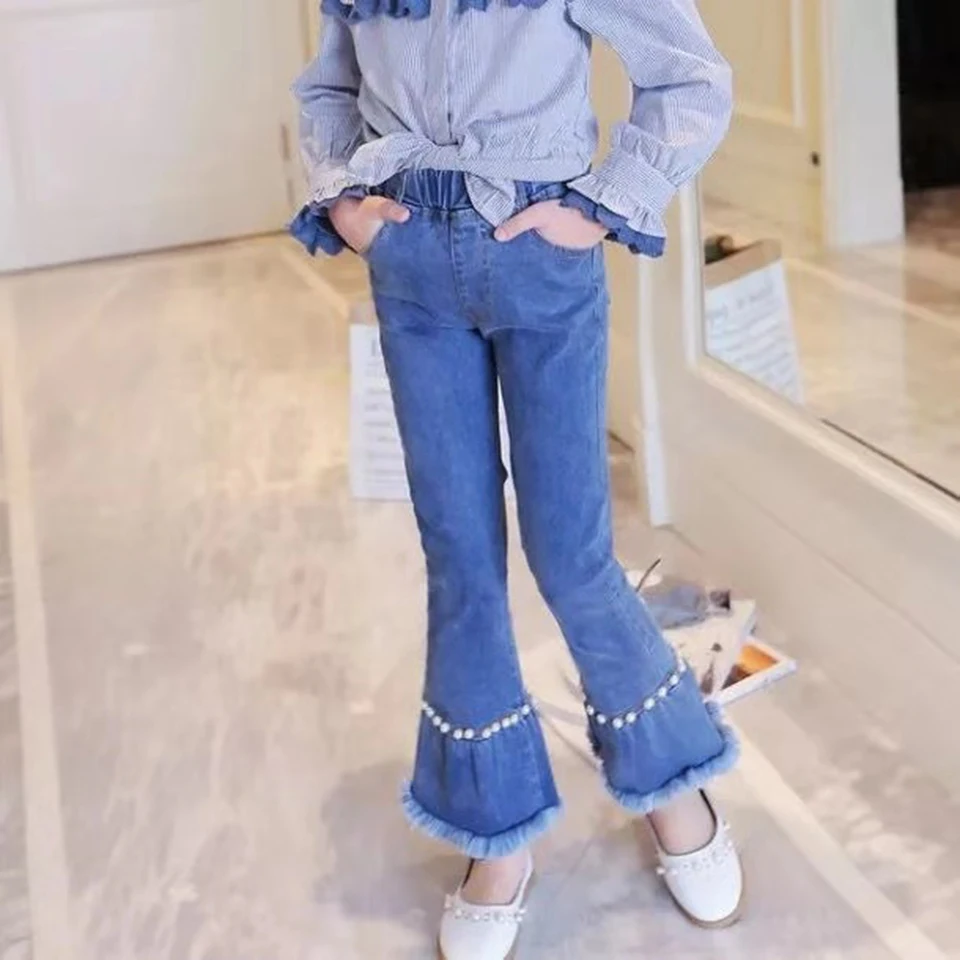 Mid Waist New Girls Pants Children Warm Spring Autumn Bell-bottomed Pants Casual Denim Girls Jeans Trouser For 3-12 Years Old
Mid Waist New Girls Pants Children Warm Spring Autumn Bell-bottomed Pants Casual Denim Girls Jeans Trouser For 3-12 Years Old