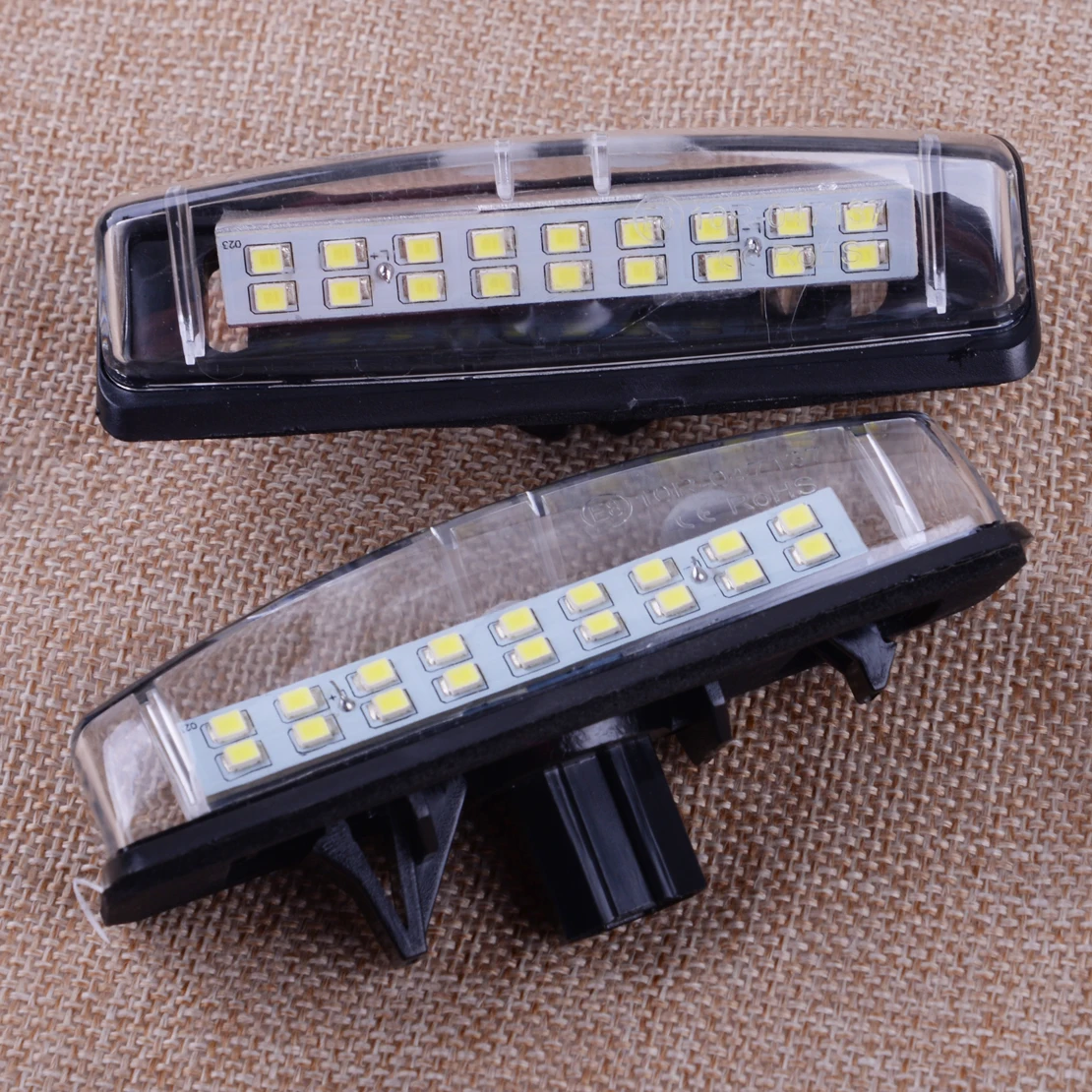 

CITALL 1 Pair 1.8W 18 LED 2 Pin License Number Plate Light Lamp fit for Toyota Camry Echo Prius Lexus LS430 Mitsubishi Grandis