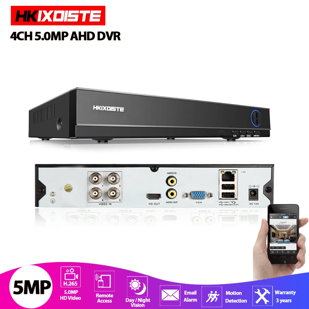 5 в 1 5MP AHD DVR NVR XVR CCTV 4Ch 8Ch 1080P 4MP 5MP гибридный видеорегистратор, камера RS485 Coxal Control P2P Cloud
5 в 1 5MP AHD DVR NVR XVR CCTV 4Ch 8Ch 1080P 4MP 5MP гибридный видеорегистратор, камера RS485 Coxal Control P2P Cloud