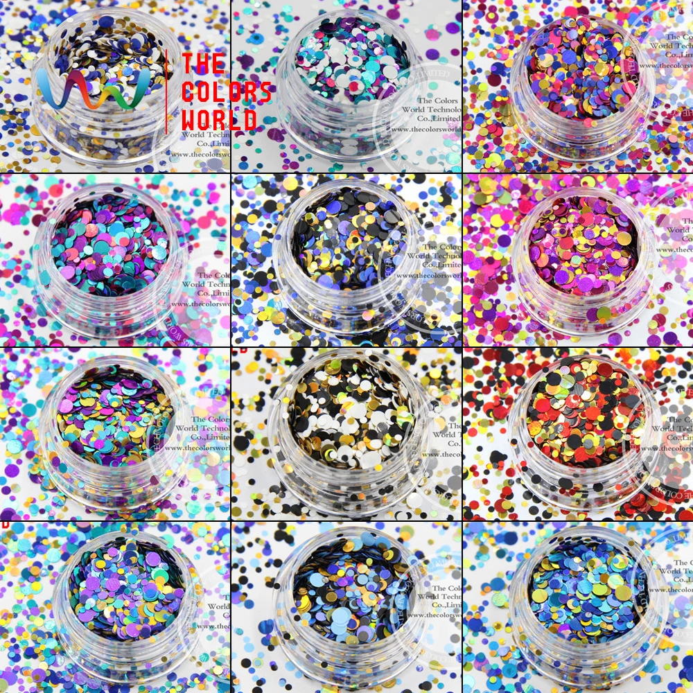 TCT-004 Mix Colors Dot shapes Round Glitter For Nail Art Nail Gel Nail Polish Makeup Facepainting Manual DIY Crafts Decoration
TCT-004 Mix Colors Dot shapes Round Glitter For Nail Art Nail Gel Nail Polish Makeup Facepainting Manual DIY Crafts Decoration