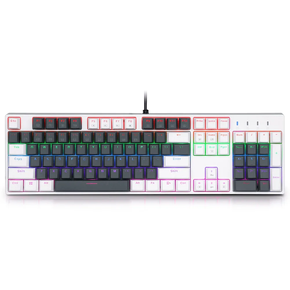 X-8100 Contrast Color Backlit Mechanical Keyboard Anti-Ghosting 104 keys USB Wired Gamer Keyboard Clicky Blue Switches
X-8100 Contrast Color Backlit Mechanical Keyboard Anti-Ghosting 104 keys USB Wired Gamer Keyboard Clicky Blue Switches