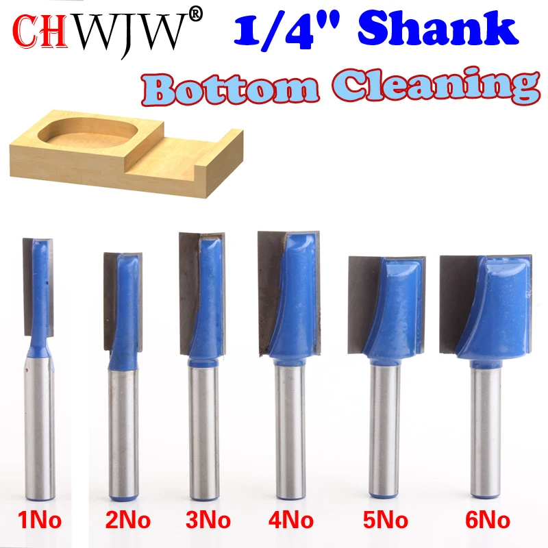 

1PC 1/4" Shank high quality Bottom Cleaning Dado Router Bit Set 1/4",5/16",3/8",1/2",5/8",3/4" Diameter Wood Cutting Tool -Chwjw