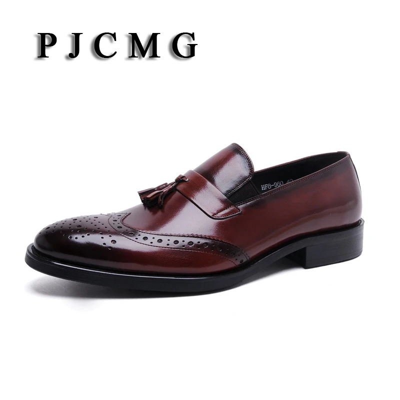 Лоферы PJCMG мужские из натуральной кожи, дышащие, черные/коричневые, без застежки, Повседневная Деловая обувь с кисточками для свадьбы
Лоферы PJCMG мужские из натуральной кожи, дышащие, черные/коричневые, без застежки, Повседневная Деловая обувь с кисточками для свадьбы