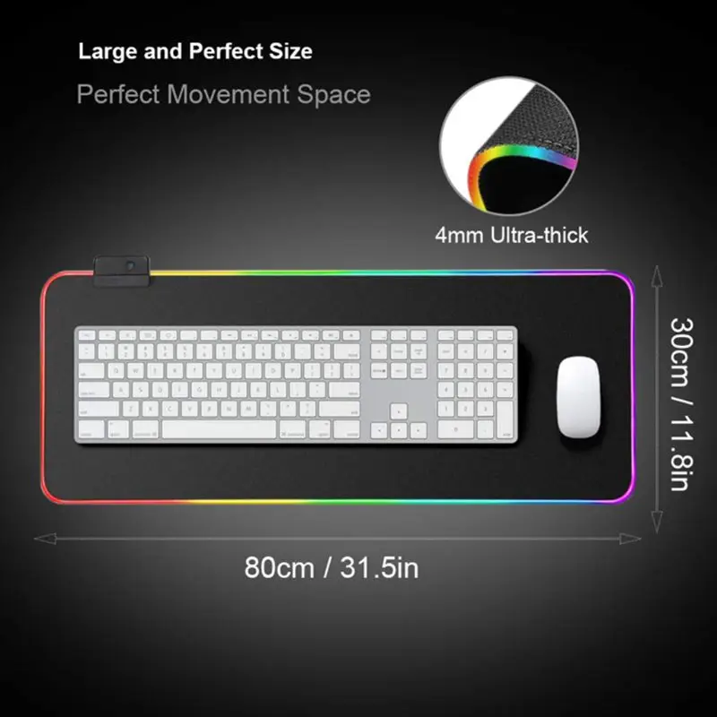 RGB 7 Colorful Luminous Mousepad Gaming LED Lighting Mouse Mat for PC Laptop Desktop Notebook Accessories
RGB 7 Colorful Luminous Mousepad Gaming LED Lighting Mouse Mat for PC Laptop Desktop Notebook Accessories