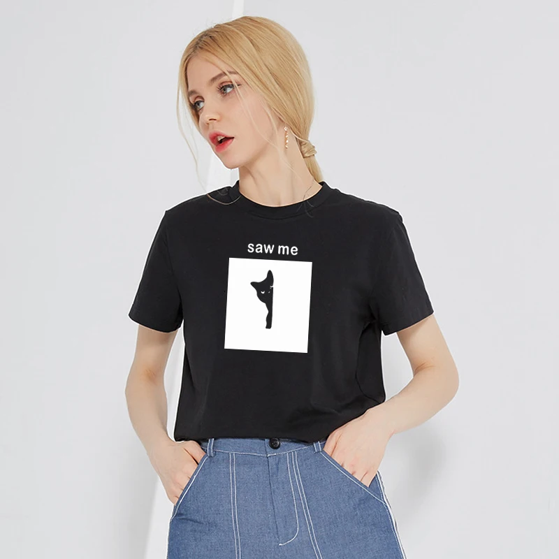 New cute cat print cotton T-Shirt for woman cat lover Casual Funny brand Shirt Graphic Tees summer tops Hipster Tumblr drop ship
New cute cat print cotton T-Shirt for woman cat lover Casual Funny brand Shirt Graphic Tees summer tops Hipster Tumblr drop ship