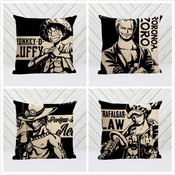 Женская Популярная Аниме ONE PIECE luffy ace zoro Стильная красивая квадратная наволочка