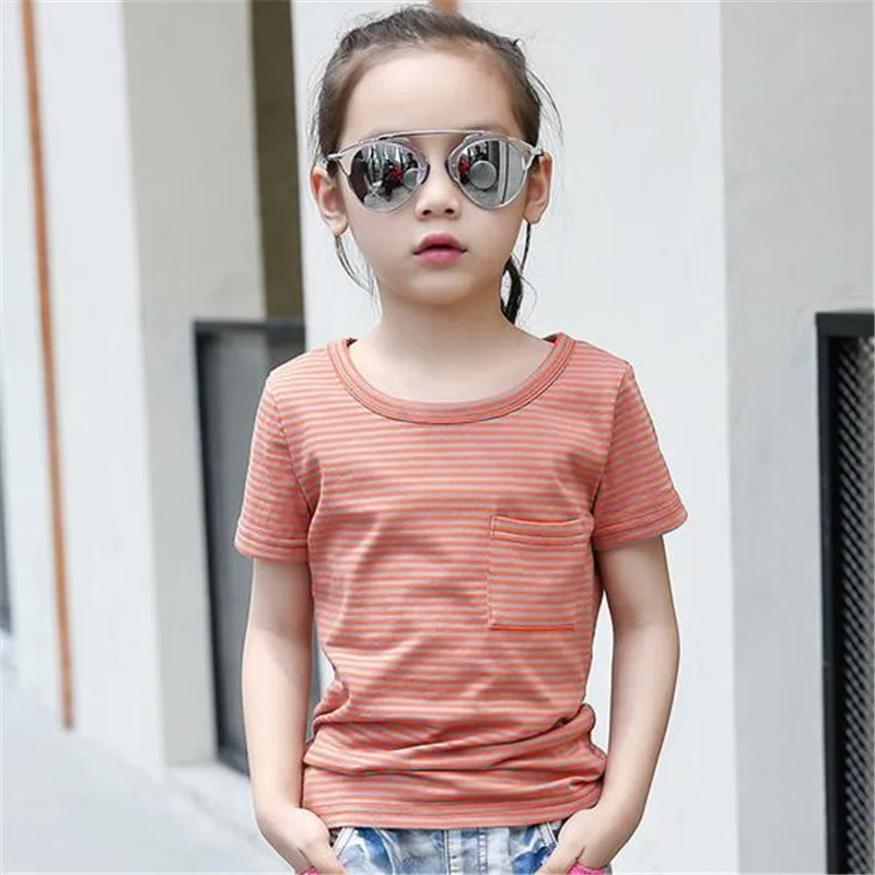 2020 Cotton Baby Girl Summer Shirts New Toddler Comfortable Tops Tee Children Clothing Kids Striped O-Neck 6-15T Teenage Outwear
2020 Cotton Baby Girl Summer Shirts New Toddler Comfortable Tops Tee Children Clothing Kids Striped O-Neck 6-15T Teenage Outwear