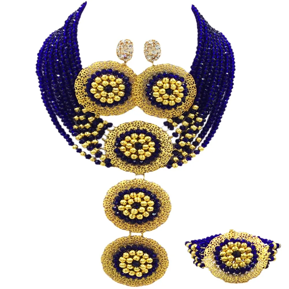 Royal Blue African Beads Jewelry Set Crystal Bridal Party Jewelry Sets Wedding Necklace Bracelet Earrings 8C-3PH07
Royal Blue African Beads Jewelry Set Crystal Bridal Party Jewelry Sets Wedding Necklace Bracelet Earrings 8C-3PH07