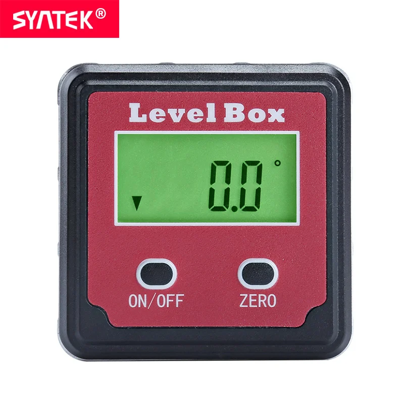 Syntek Red Precision Digital Protractor Inclinometer Level Box Digital Angle Finder Bevel Box with Magnet Base Automatic LCD CE
Syntek Red Precision Digital Protractor Inclinometer Level Box Digital Angle Finder Bevel Box with Magnet Base Automatic LCD CE